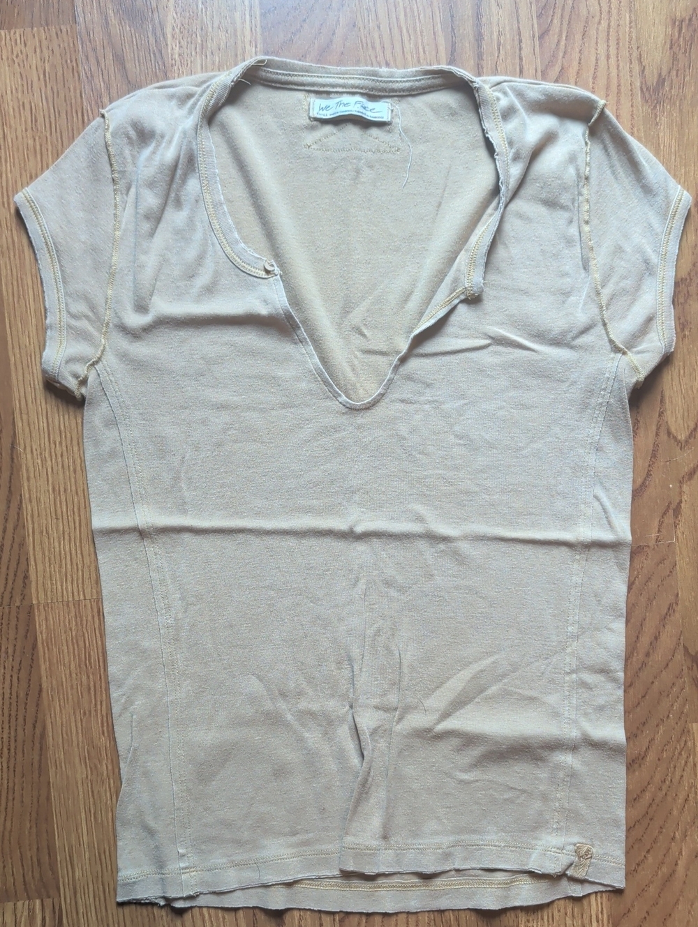 We The Free Tan V-Neck Women's Top